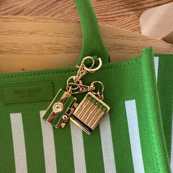 Kate Spade x Target Green and White Striped Handbag - Picture 2 of 5